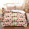 Home Textile Three-Piece Set, Digital Printing Food Series Bed Sheet Quilt Three-Piece Set