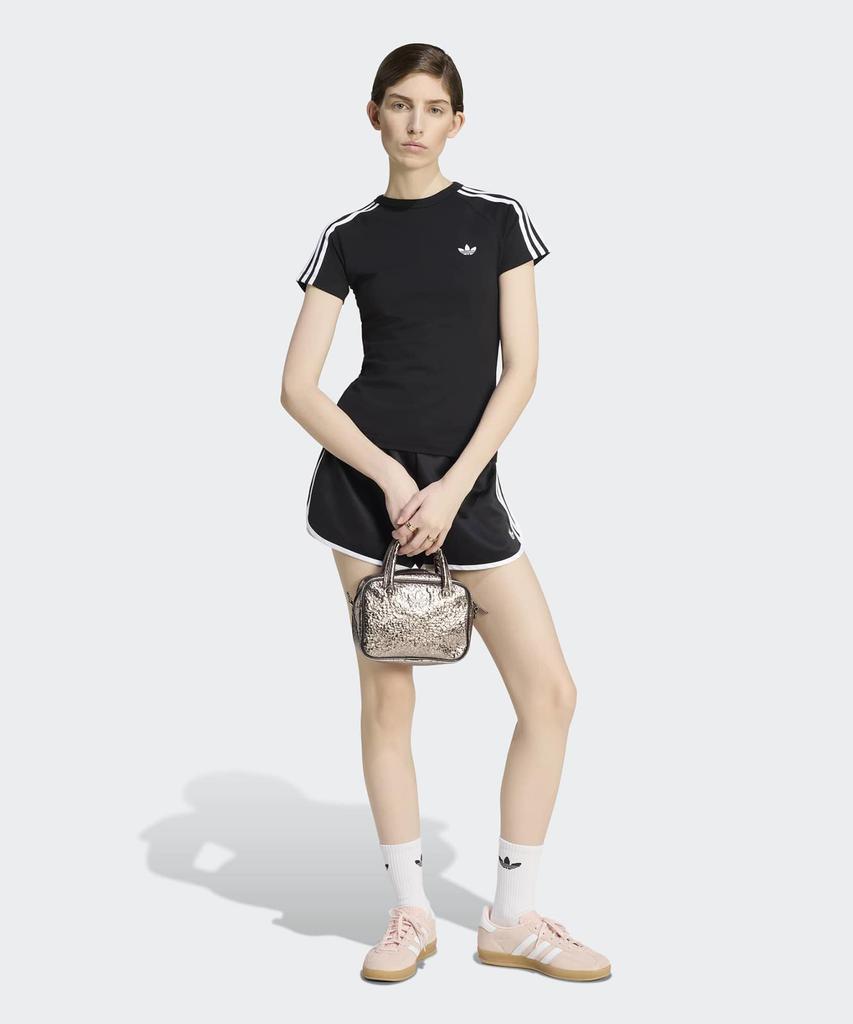 ADIDAS Satin 3S Sprinter Shorts - Black:White / Kr4226