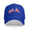 Uk Usa Flags Crossed Baseball Cap Icon Luxury Unisex Hat Beach For Women Unisexs