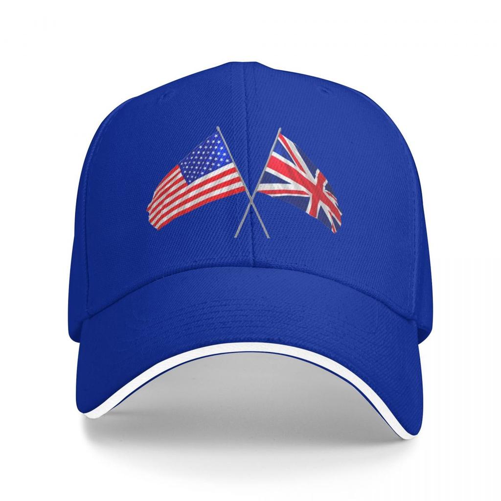 Uk Usa Flags Crossed Baseball Cap Icon Luxury Unisex Hat Beach For Women Unisexs