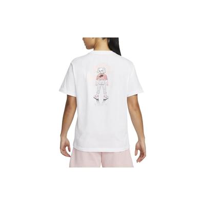 Camiseta feminina estampa desenho animado americano retrô tops branco DQ3154-100