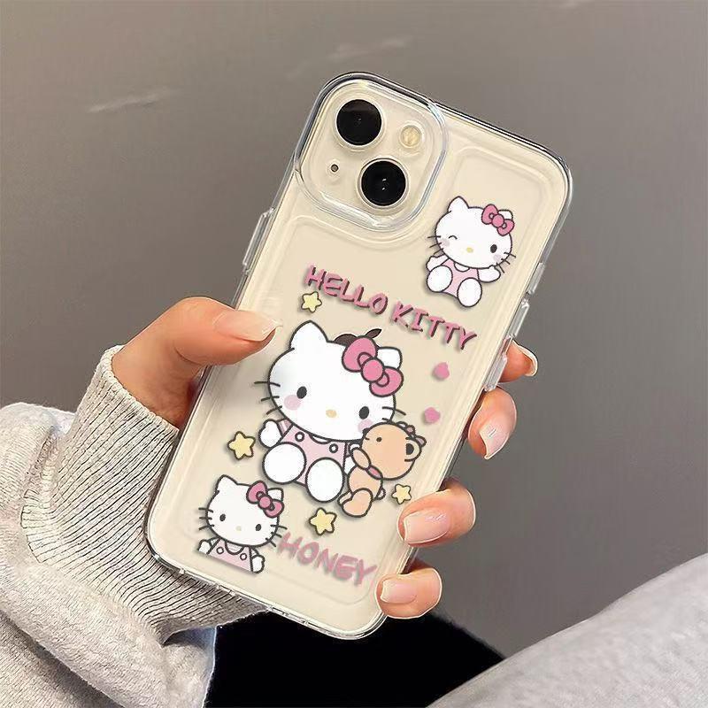 Sanrio Hello Kitty Transparent Phone Case for iPhone 12-16 Pro Max (14/15 Featured Style)