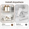 Suction Cup Storage Holder Large Capacity Wall-Mounted Shower Caddy No-Drill Bathroom Organizer for Home Bathroom Vanities