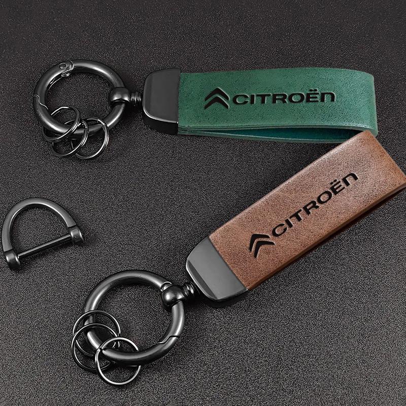 Maillard Colour Keychain Car Logo Key Chain For Citroen C5X e-C4 X e-C3 C4 C3 C5 AIRCROSS C-Elysee C-Crosser C4 Cactus Berlingo