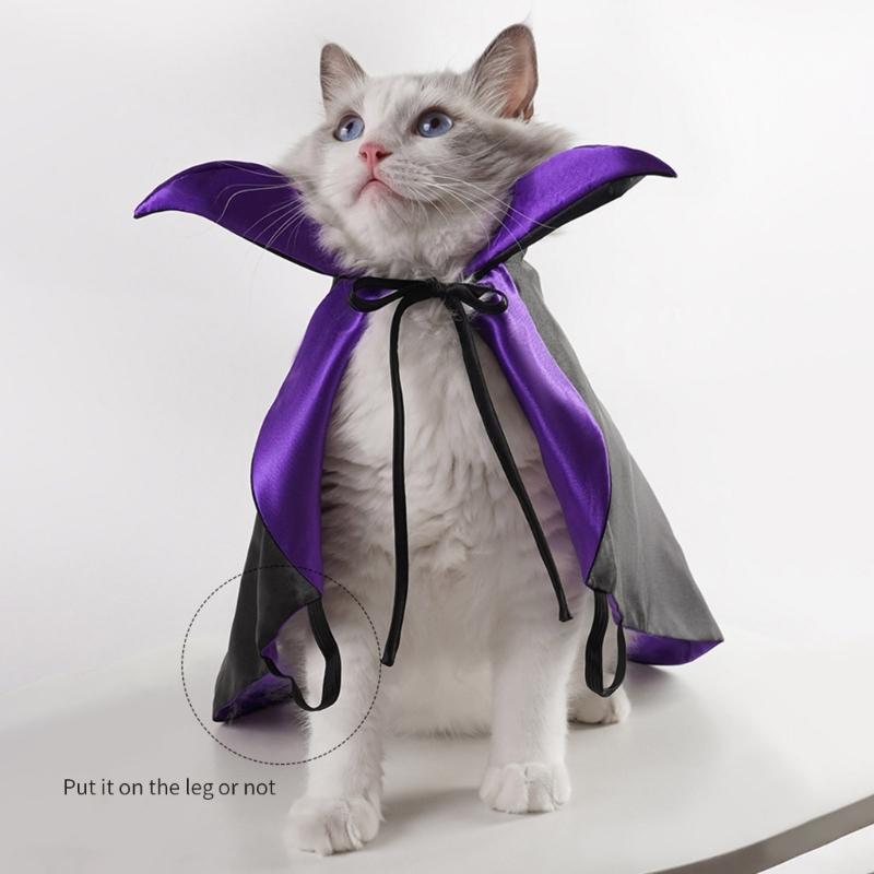 Festival Pet Cloak Breathable Easy Wear Solution Halloween Theme Party Accessory Outfit for Small Dog Cats Holiday Wear