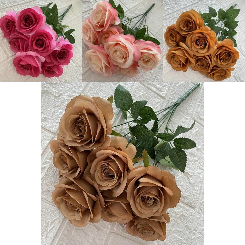 Simulation Rose Bouquet For Wedding Decor Photography Props Home Decoration Diy
