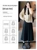 2026 Women's Petite High-Waisted Gray Wool Blend Pleated A-Line Skirt - Autumn Style