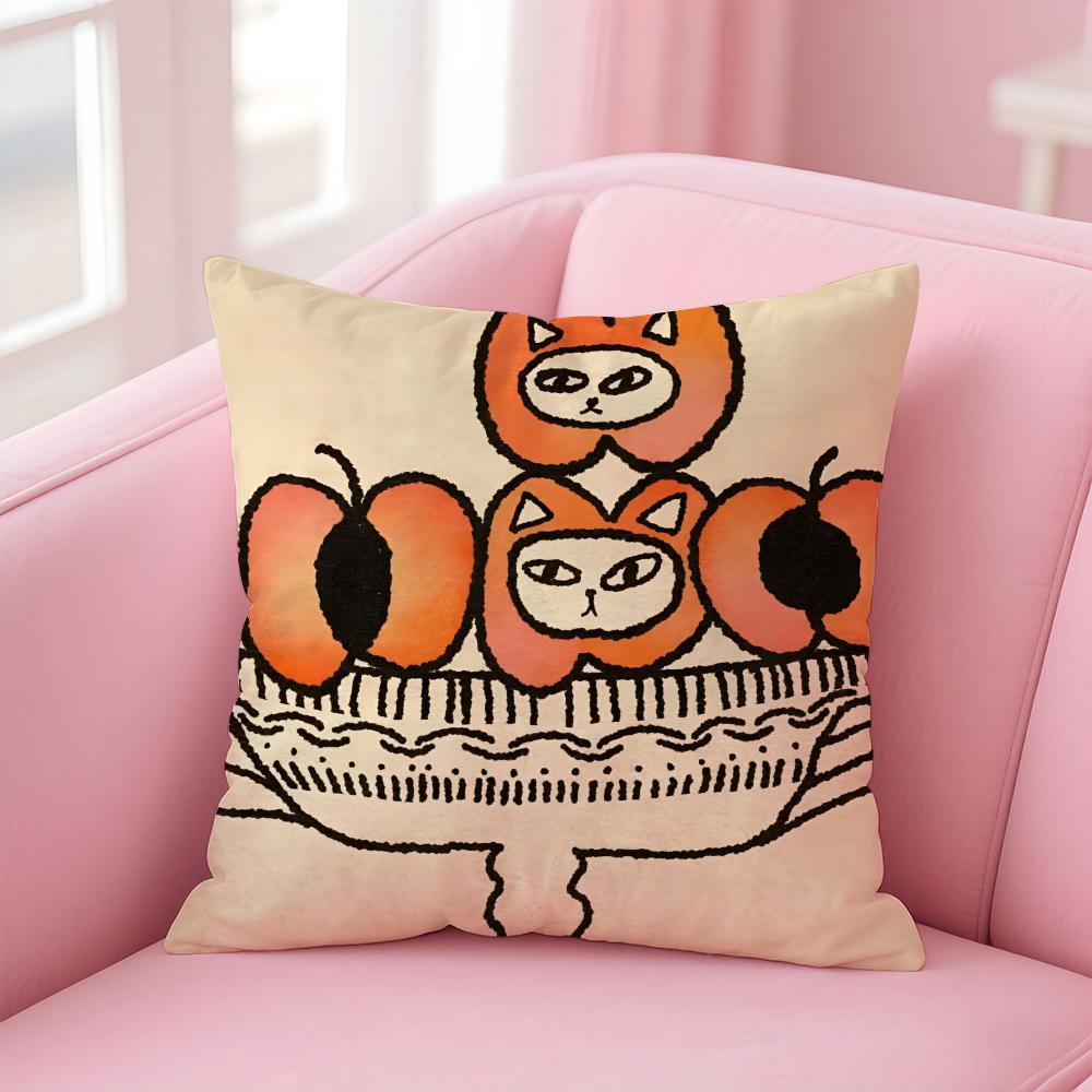 Vantage Abstract Anime Cute Pet Cat Dog Cushion Cover Pillow Case Soft Friendly Fabric Concealed Zipper