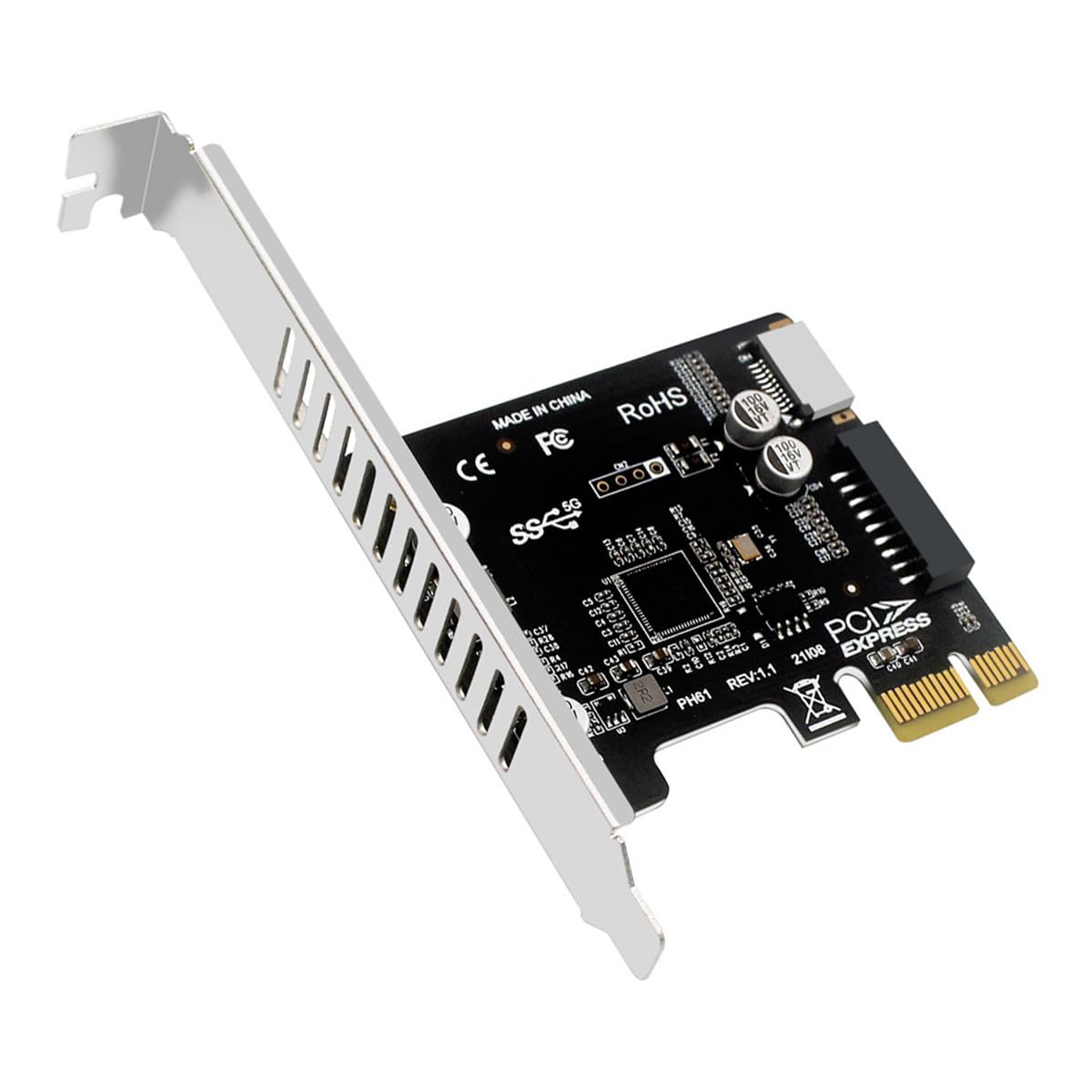 

5Gbps Type-E USB 3.1 Front Panel IDC Socket & USB3.0 20Pin to PCI-E 1X Express Card VL805 Adapter for Desktop Motherboards