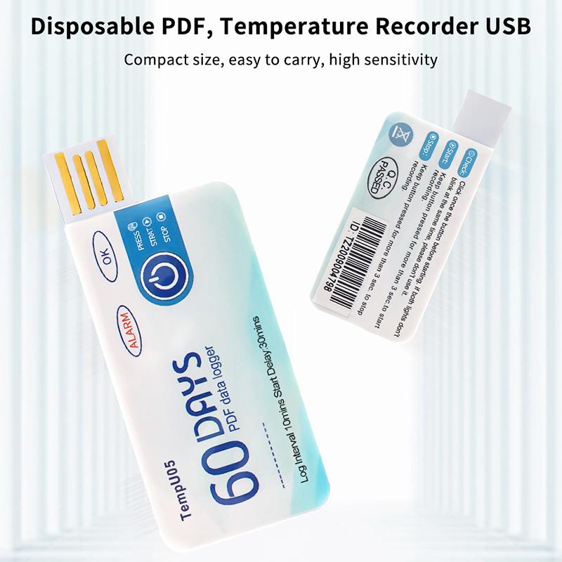 Bhbd-Temperaturanalysator Tempu05 Temperatur-Datenlogger 60 Tage Einweg-Temperaturanalysator PDF USB