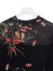 European Black Floral Ruffle Sleeve Dress