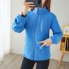 Women's Stand-Up Collar Long Sleeve Jacket Full Zip Sweat Jacket with Pockets