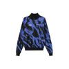 Logo Gestrickter Warmer Pullover Halbhoher Kragen Sweatshirt Herren Sweatshirt Blau FB7842-411