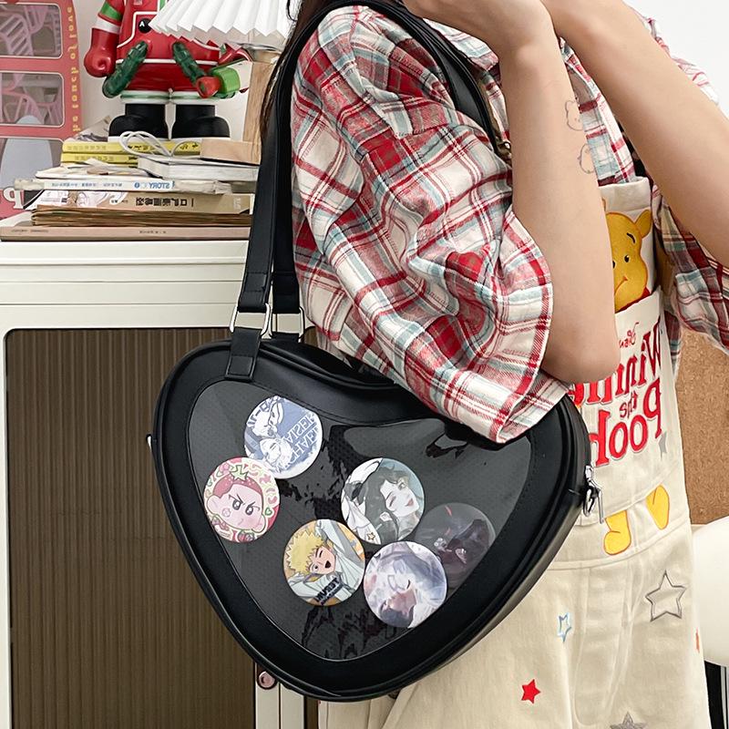 Heart-Shaped Lolita JK Uniform Crossbody Bag – Cute, Small Capacity for Girls
