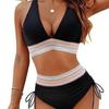 New Deep V Tight-fitting Swimsuit Women's Sexy High-waisted Bikini Swimsuit