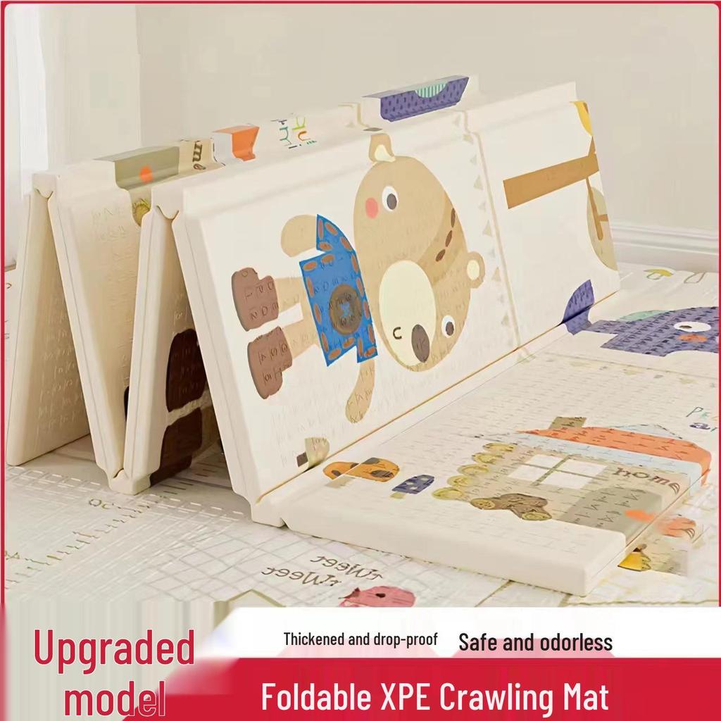 Foldable XPE Baby Crawling Mat: Thick, Odorless Foam Floor Mat for Infants.
