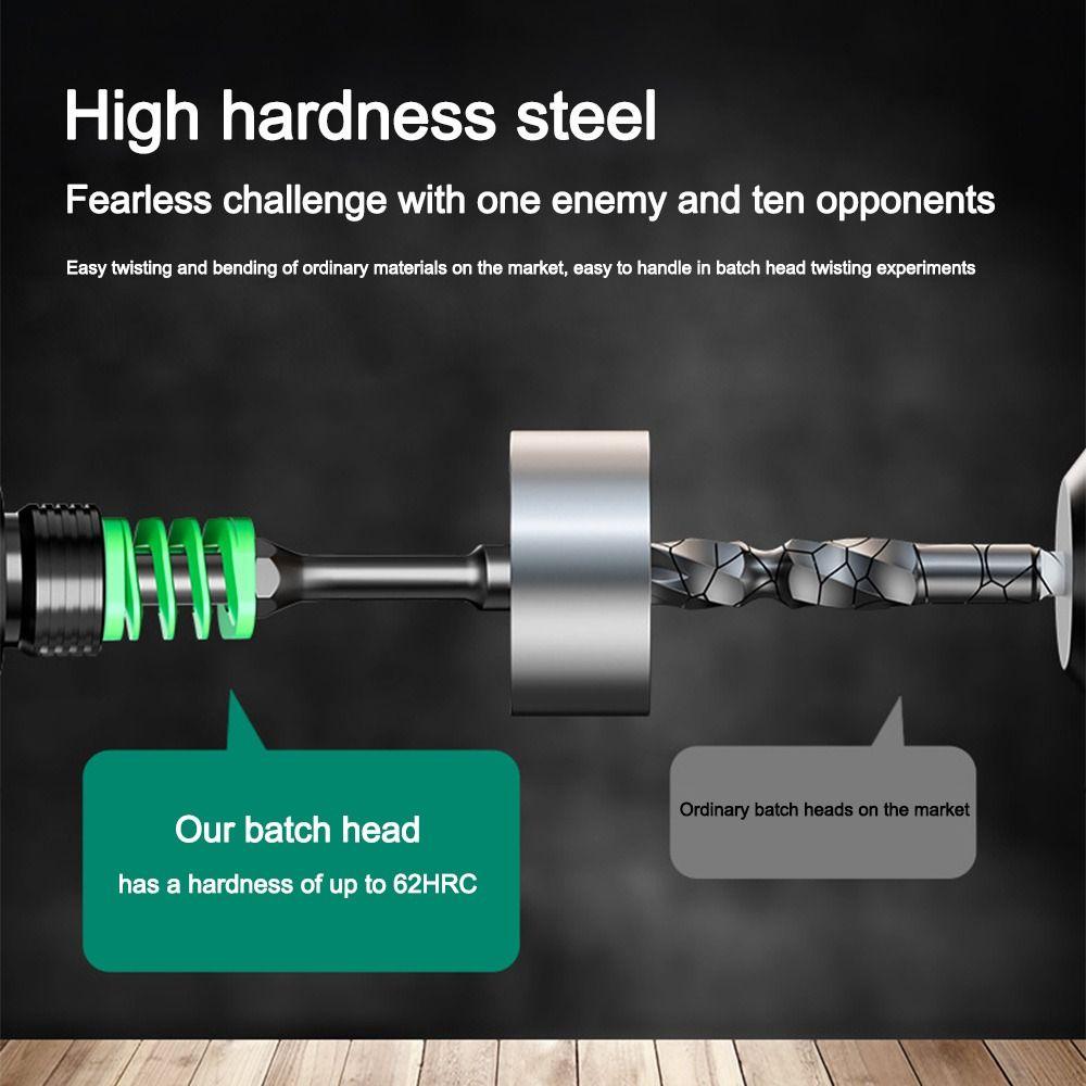 1/2/3Pcs Durable Non-slip Magnetic Bit with Spring Hexagonal Electric Screwdriver Cross Batch Head Electrician Tools