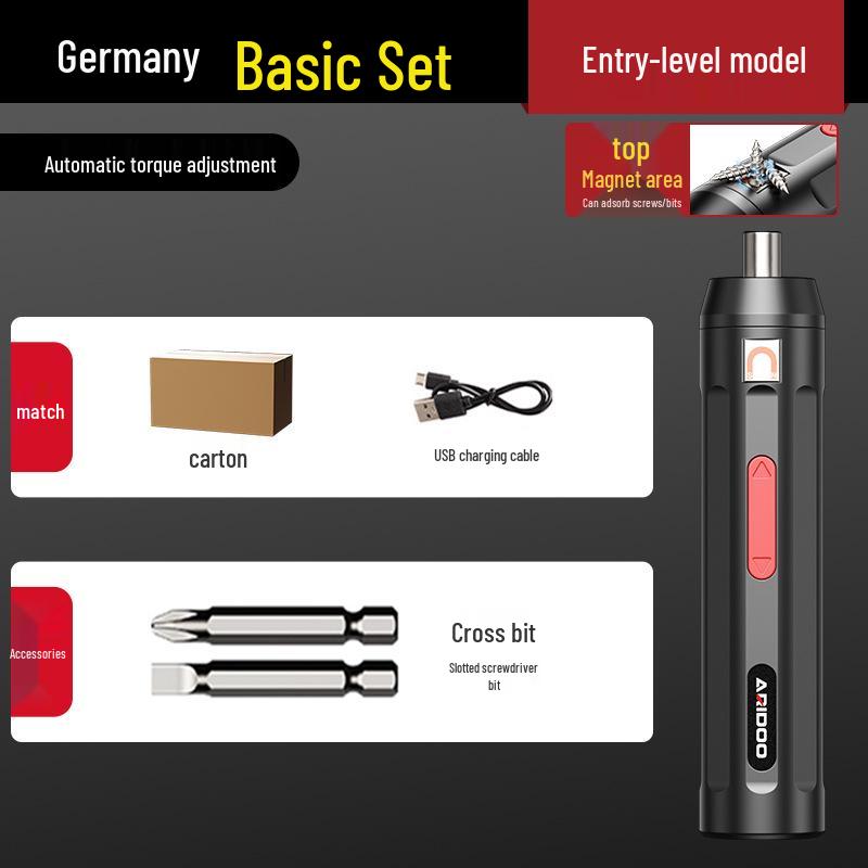 German Rechargeable Hand-Automatic Electric Screwdriver Set - Small Household Lithium Battery Tool