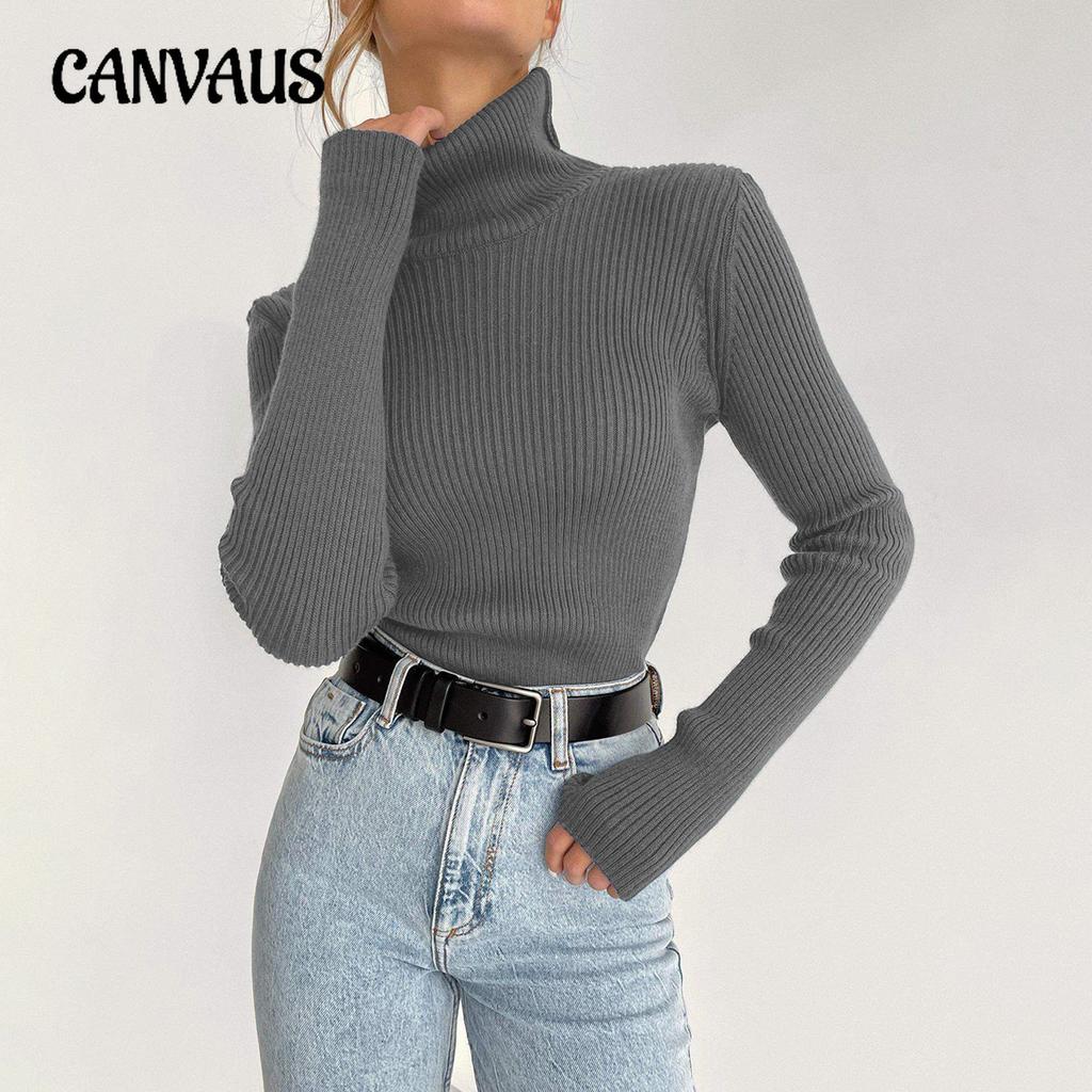 Women's Lengthened Turtleneck Sweater Autumn and Winter Knitted Bottoming Shirt Slim High Neck Pullover Sweater