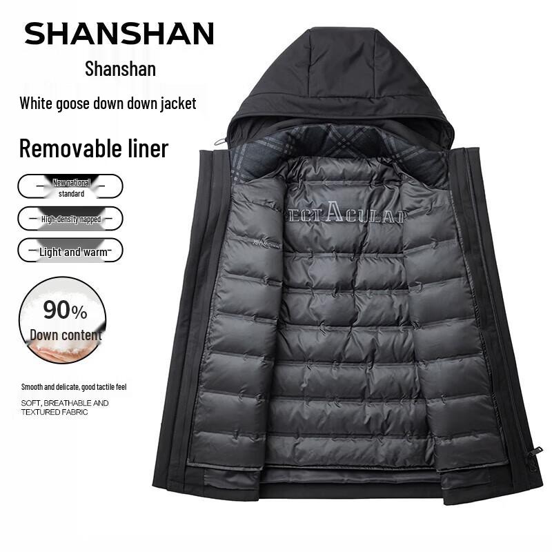 Shanshan Men's 3-in-1 Detachable Goose Down Parka