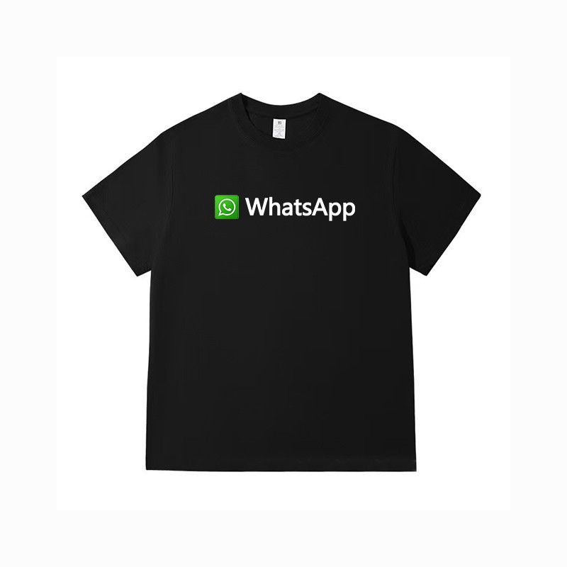 Pánská a dámská trička s krátkým rukávem pro platformu rychlých zpráv kolem společnosti WhatsApp, letní pracovní oděvy z čisté bavlny