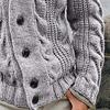 Men Sweatercoat Vintage Style Single-breasted Solid Color V-neck Thread Knitting Male Coat for Office