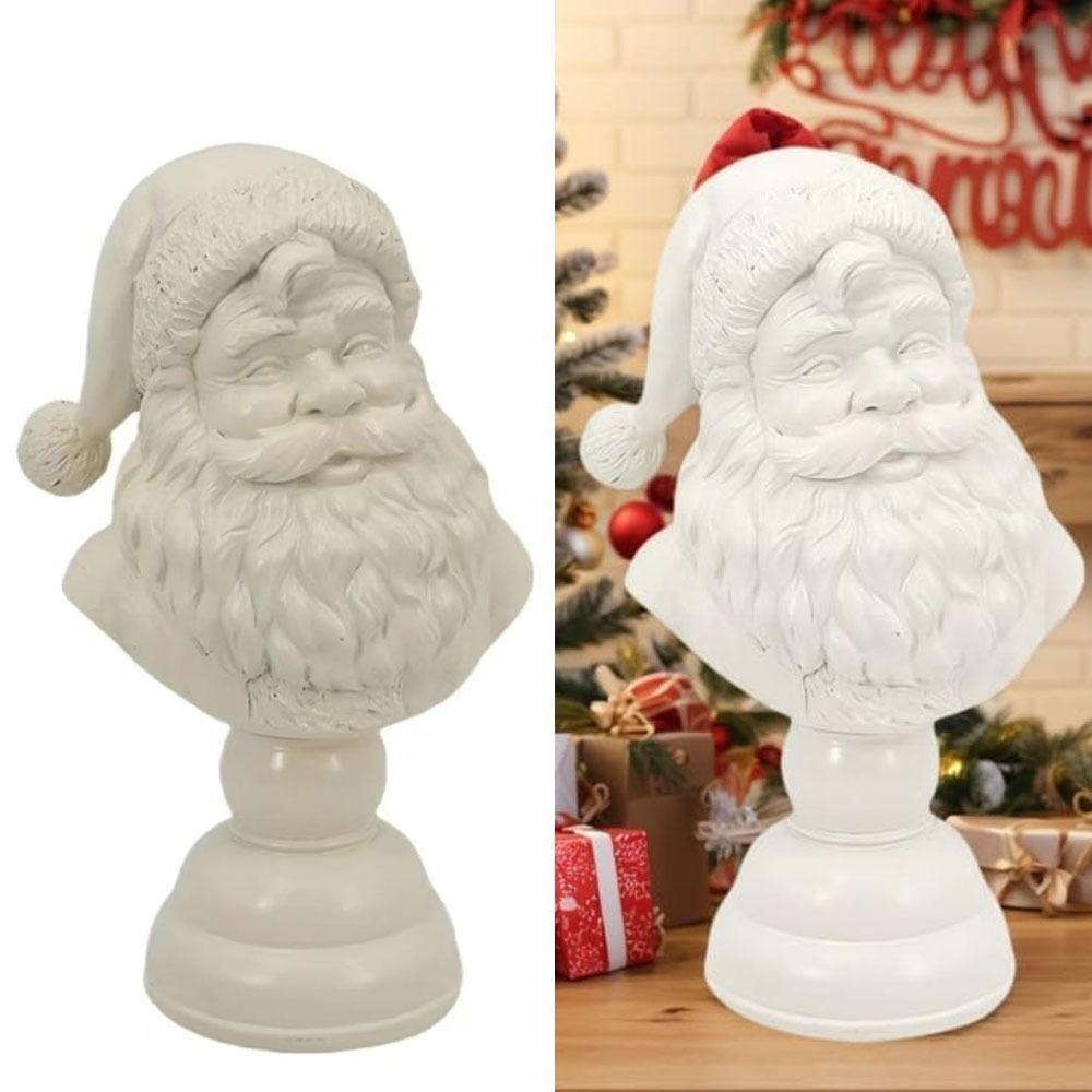 Resin Christmas Figurine Festival Decor Santa Head Bust High Quality Santa Bust Statue