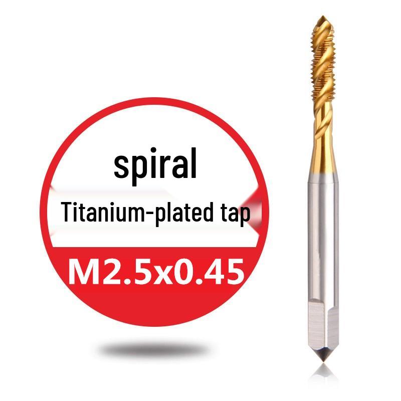 Titanium-Plated Spiral Flute Blind Hole Taps Set (M3-M20)