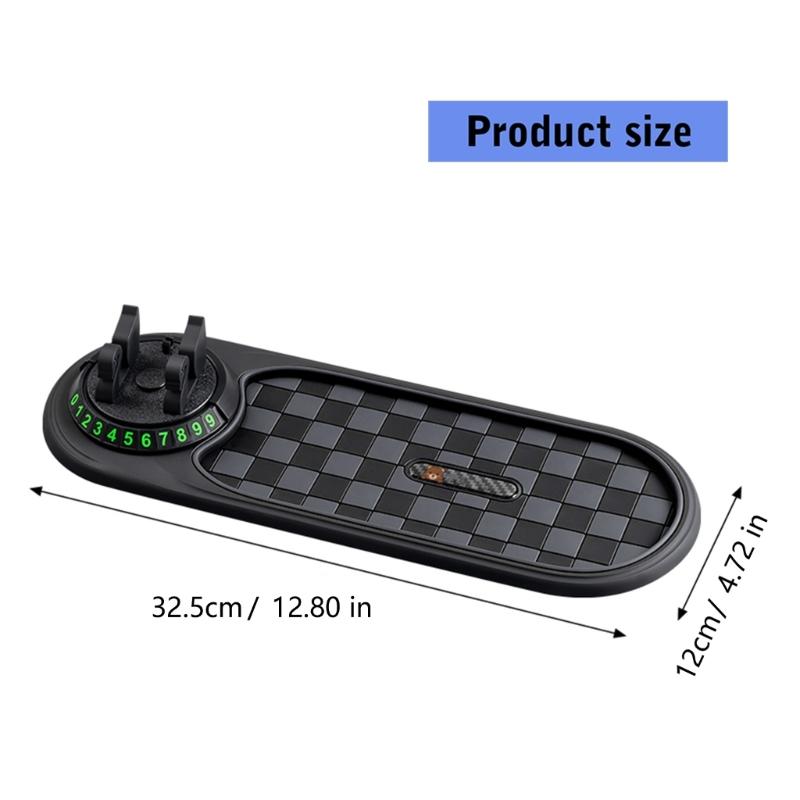 360 Degree Adjustable Car Phone Mount with AntiSlip Dashboards Holder Integrated Parking Number Sign for Mobile Device