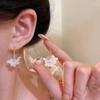 Exquisite Spring Pink Flower Dangle Earrings for Women, Fairy Charms Floral Leaf Earrings Summer Holiday Pendants Earrings Gifts
