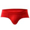 U Convex Lift Hip Men Underpants Stretchy Low Waist Solid Color Boxer Briefs