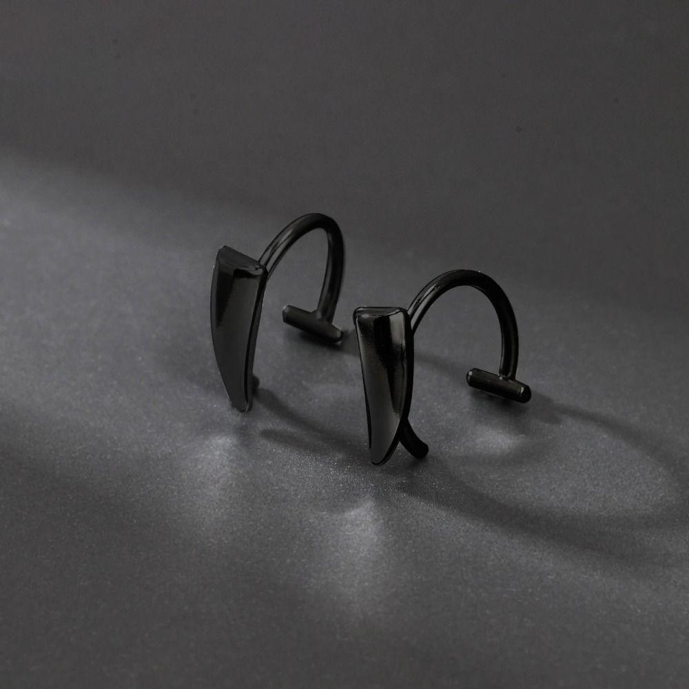 Forme de Croc de Vampire Anneau de Lèvre Faux Punk Sans Perçage Faux Piercing Labret Stud de Lèvre Acier Inoxydable Rond Clip pour Lèvres Faux