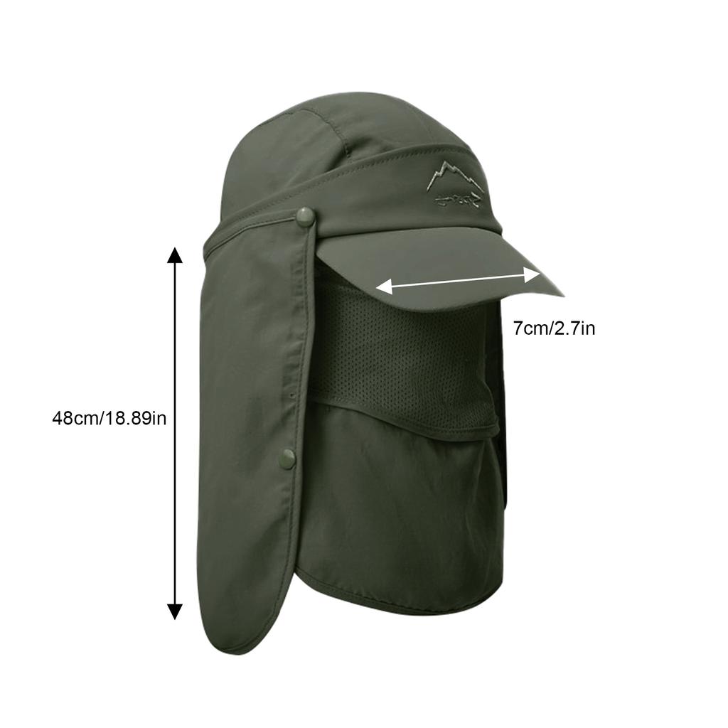 Unisex Multifunktionale Sonnenblende Hut 360° Sonnenschutz Abnehmbare Gesichtsbedeckung Nackenklappe Atmungsaktiver Sonnenhut zum Angeln Klettern