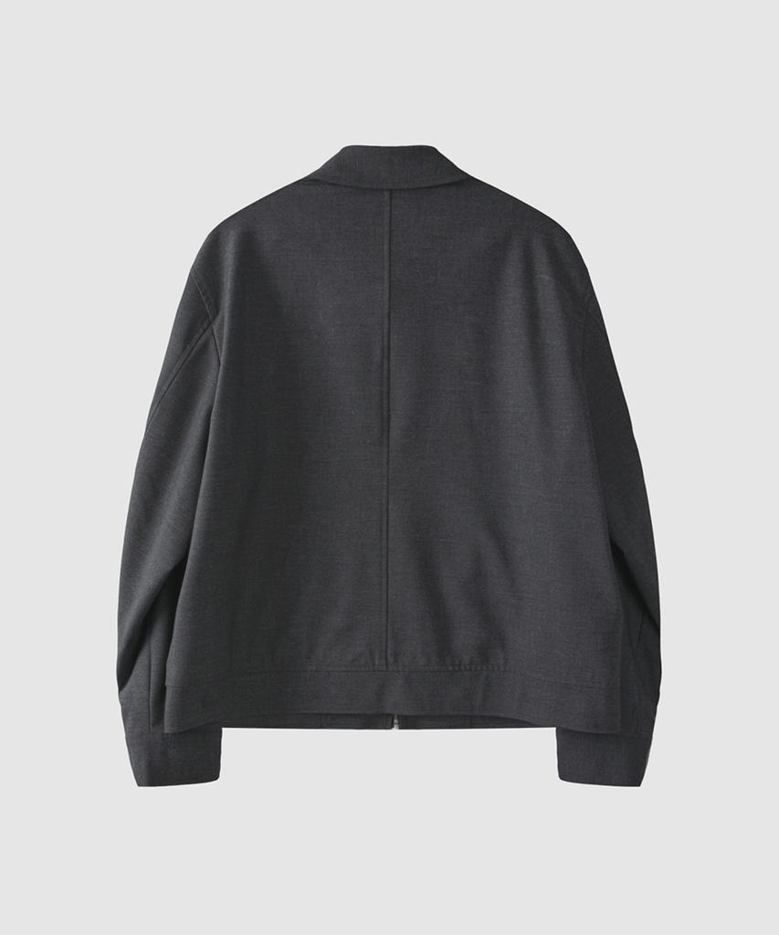 Asp Wide Wool Blouson - Charcoal