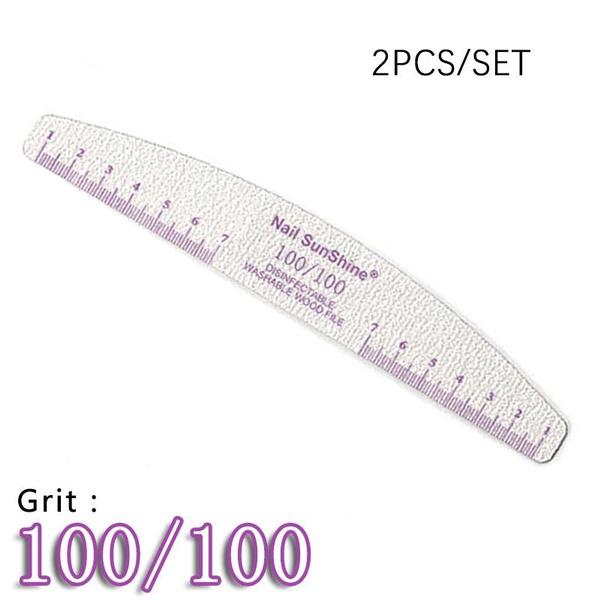2Pcs Half Moon Nail File Sandpaper 80/100/150/180/240 Nail Sanding File Buffer For Manicure Polishing Nail Tools