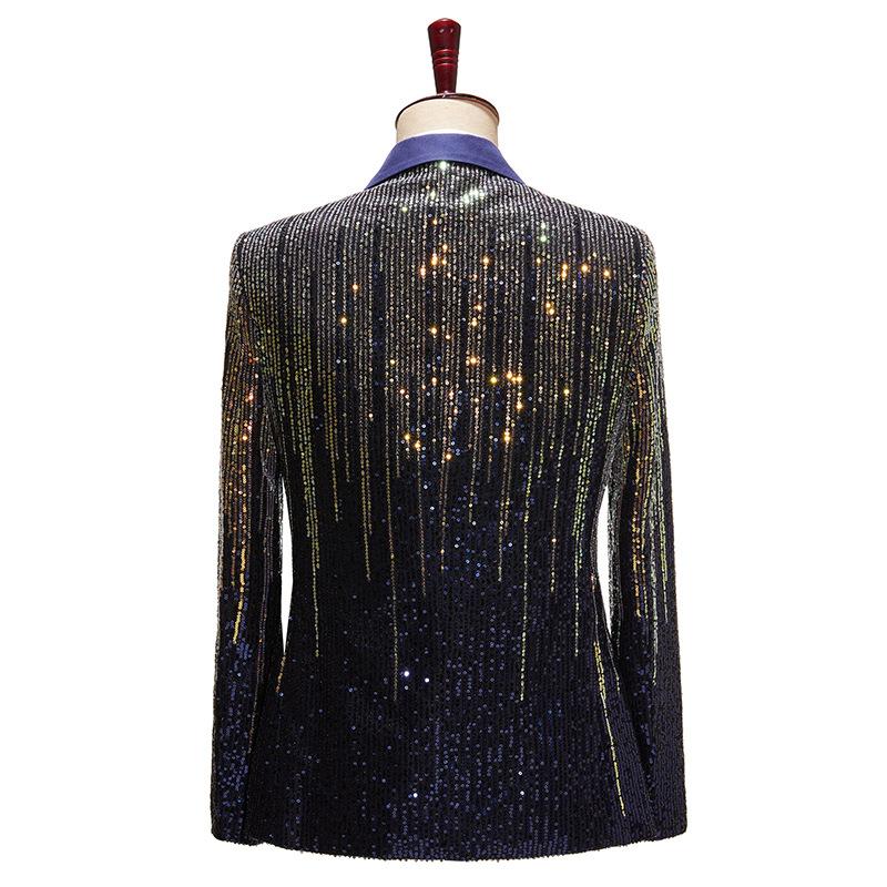Men's Gradient Sequin Suit Jacket for Hosting Bar Fashion Shows