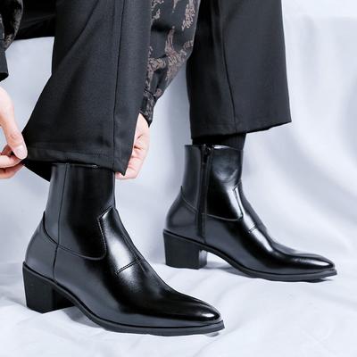 Brand Men's Boots Fashion Chelsea Boot Luxury Leather Botas Black Classic Business Dress Boots Casual Ankle Boots for Men Botas