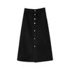 2024 Summer Black High-Waist Denim A-Line Skirt for Women - Available In Large & Small Sizes