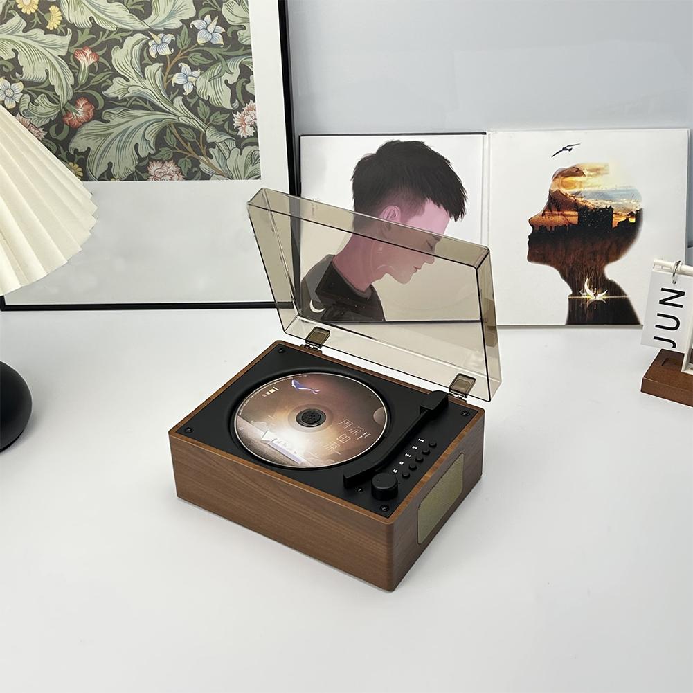 

Retro CD Player Rechargeable Wireless Bluetooth 5.0 Speaker Portable Home Music Player USB 3.5mm AUX Desktop CD Player for Phone