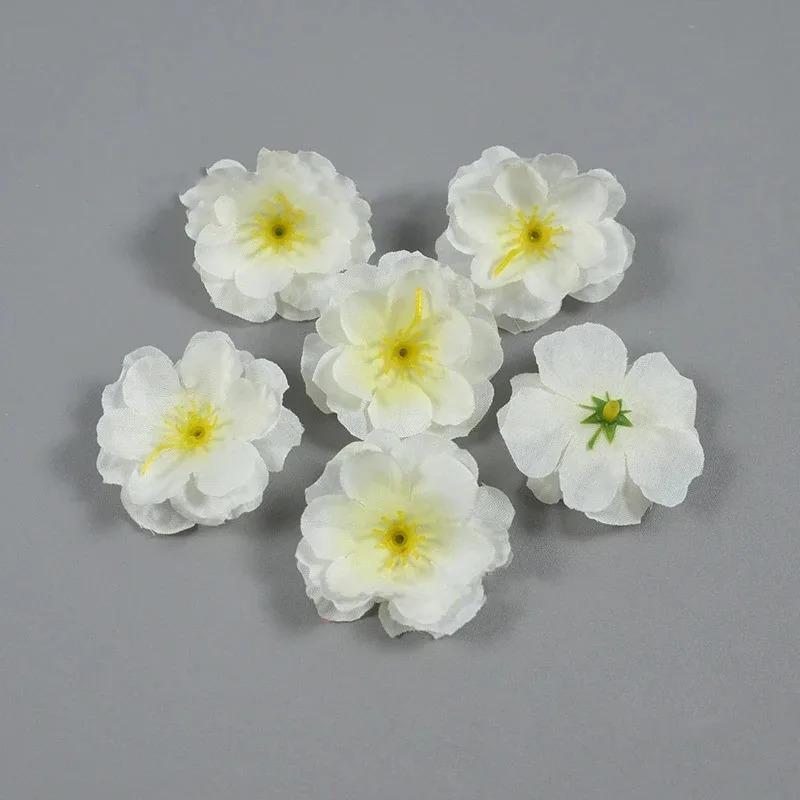 7/14Pcs Peach Blossom Petals Artificial Flower Heads Cherry Blossom Heads Home Room Decor Bridal Wedding Decoration Accessories