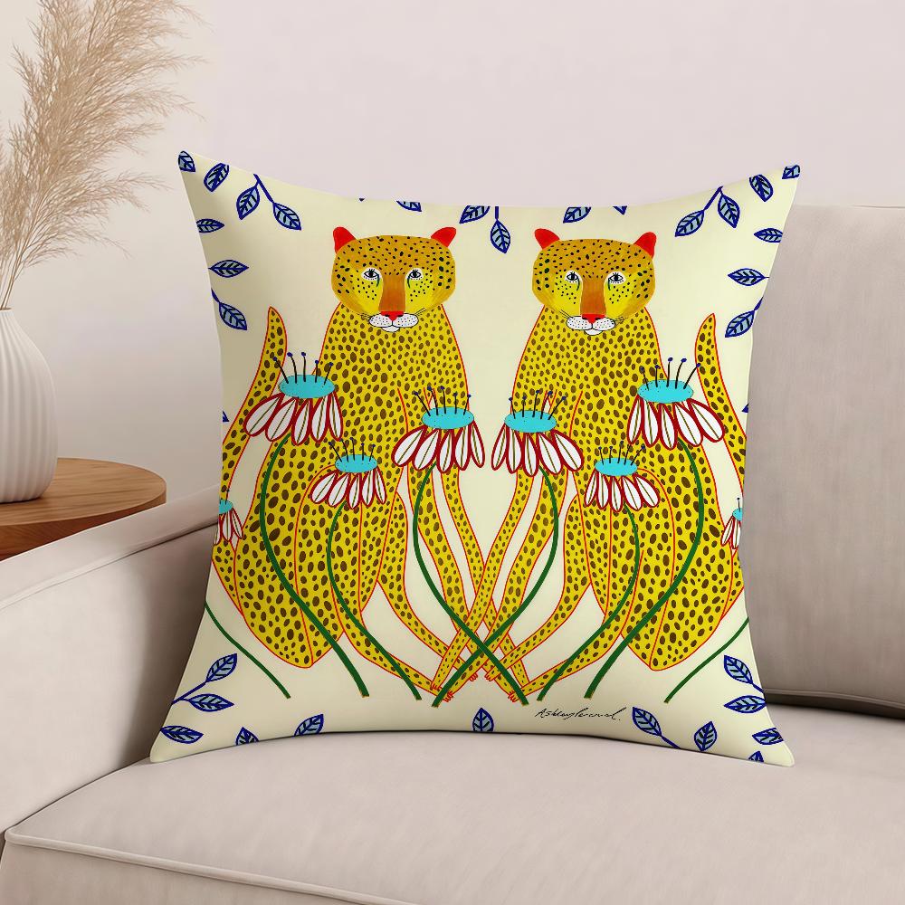 Art Geometric Animal Pattern Pillow Case Office Cushions Suitable For Sofa Car Bedroom Decorative Cushion Cover