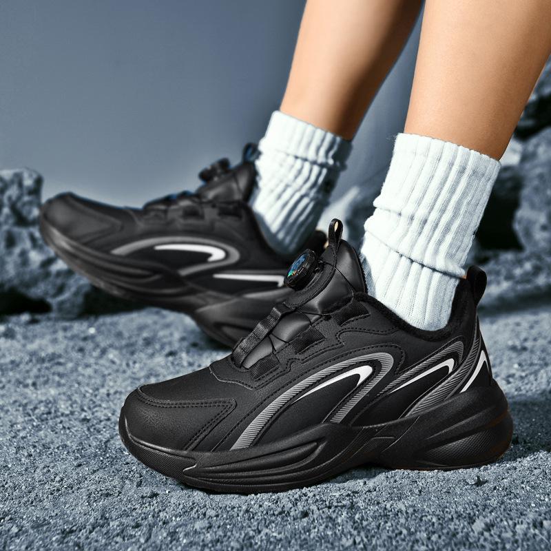 Foreign trade autumn and winter large size trend new men's shoes shock absorption piled thickened warm sports shoes men's and women's casual running