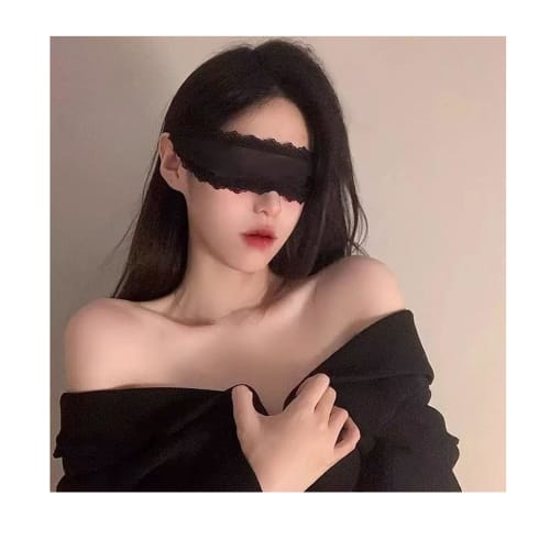 Wulsalio Women's Lace Eye Mask, Sexy Blindfold, Adult Eyepatch, Stage Performance Prop, Costume Party Prop, Everyday Wear (Black-25)