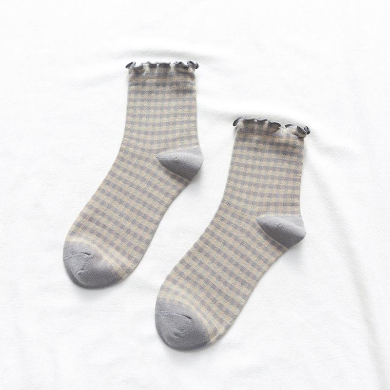 6Pairs Women Lolitas Crew Socks Cotton Bootie Socks Ruffle Frilly Ankle Dress Socks Sweet Calf Socks Princesses Socks