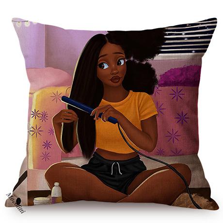 Africa Fashion Black Girl Pop Art Posters Style Decorative Cushion Cover Funky Sexy Woman Life Portrait Sofa Throw Pillow Case