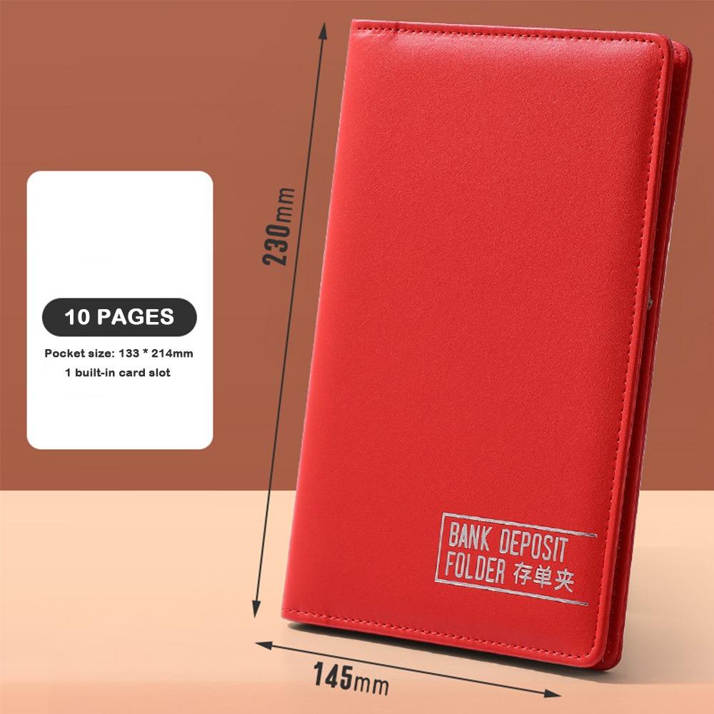 

Transparent Inner Page Deposit Collection Book PU Leather Bill Storage Exchange Sorting Book 2# Red