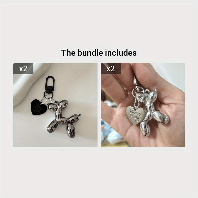 Couple Matching Keychains for Car Keys - Stainless Steel Plated Dog Paw Hanging Ornaments, Creative Puppy Love Keychain for Purse/Backpack
