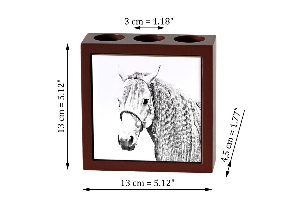 Azteca Horse – Pen holder with a horse, desk organizer with a print | Art-Dog