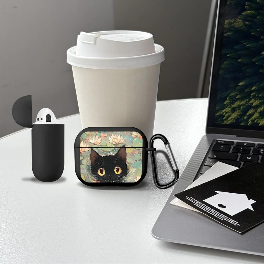 Earphone Cases Cover Case For Airpods 3 2 Pro3 Pro2 Pro 1 4 Black Cat
