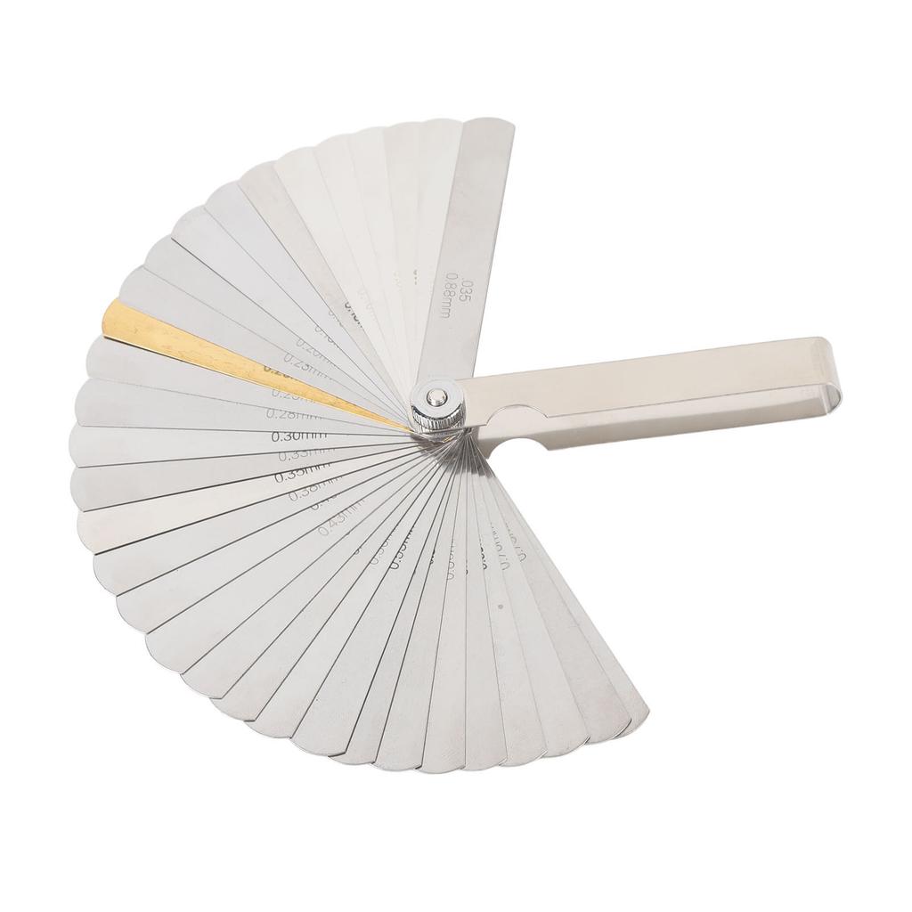 9 Stück Unterseiten-Radiuslehre Edelstahl 32 Klingen Saitenlagenlehre Lineal Schlüsselanhänger-Set